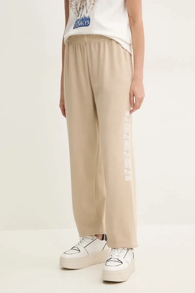 pantaloni della tuta di cotone donna colore beige 104790 A2CV