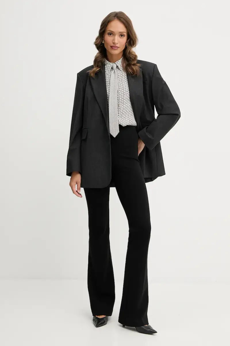 pantaloni donna colore bianco Nero miniatura 2