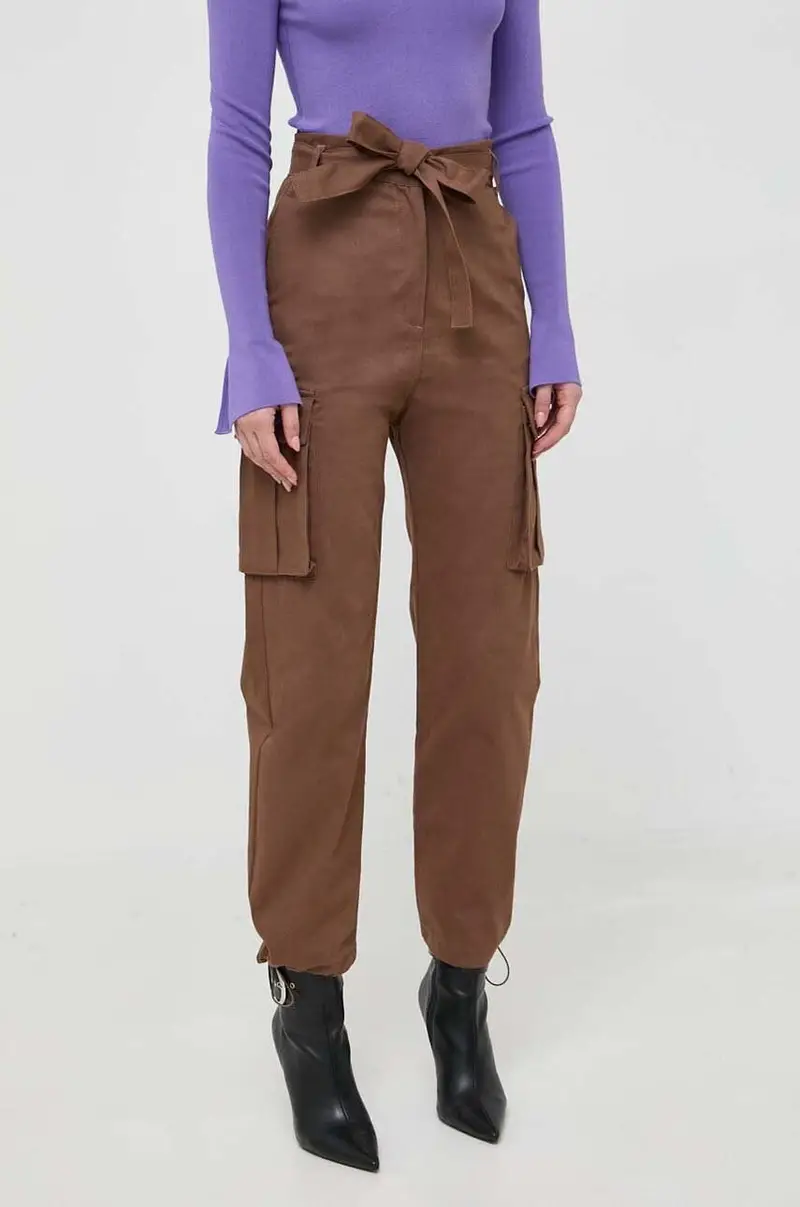 pantaloni in cotone colore marrone