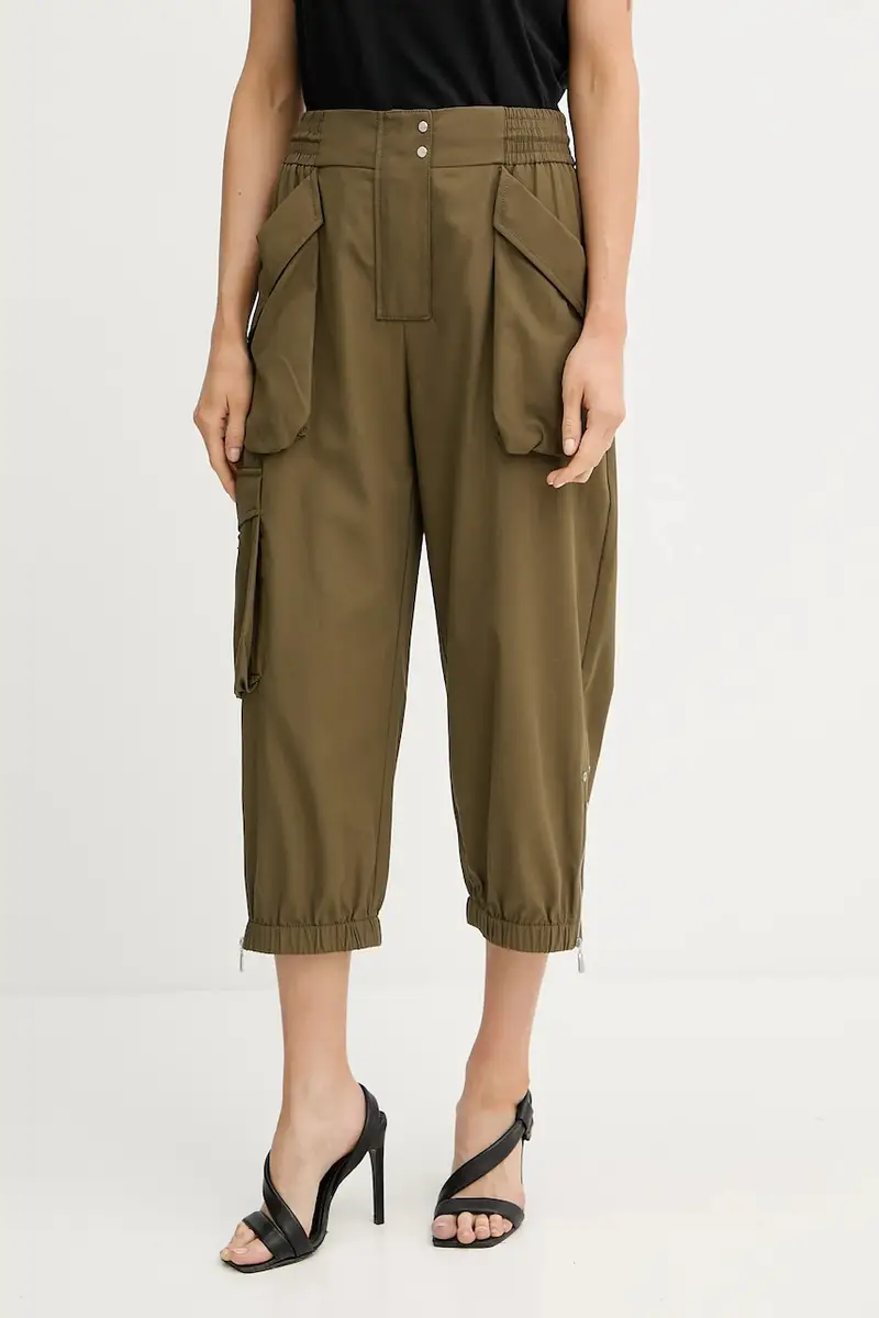 pantaloni in cotone donna colore verde 104704 A2ER