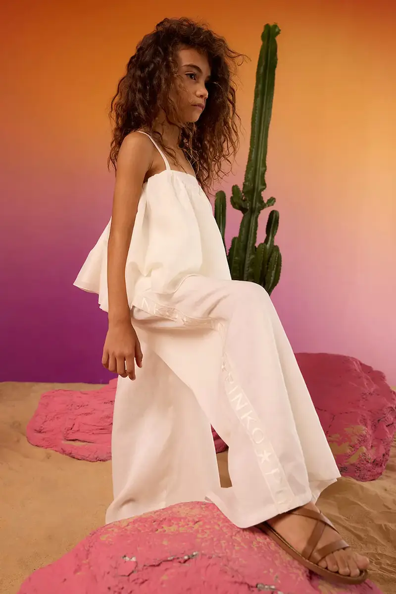 pantaloni in lana bambino/a colore bianco KFPA015.0.CA005