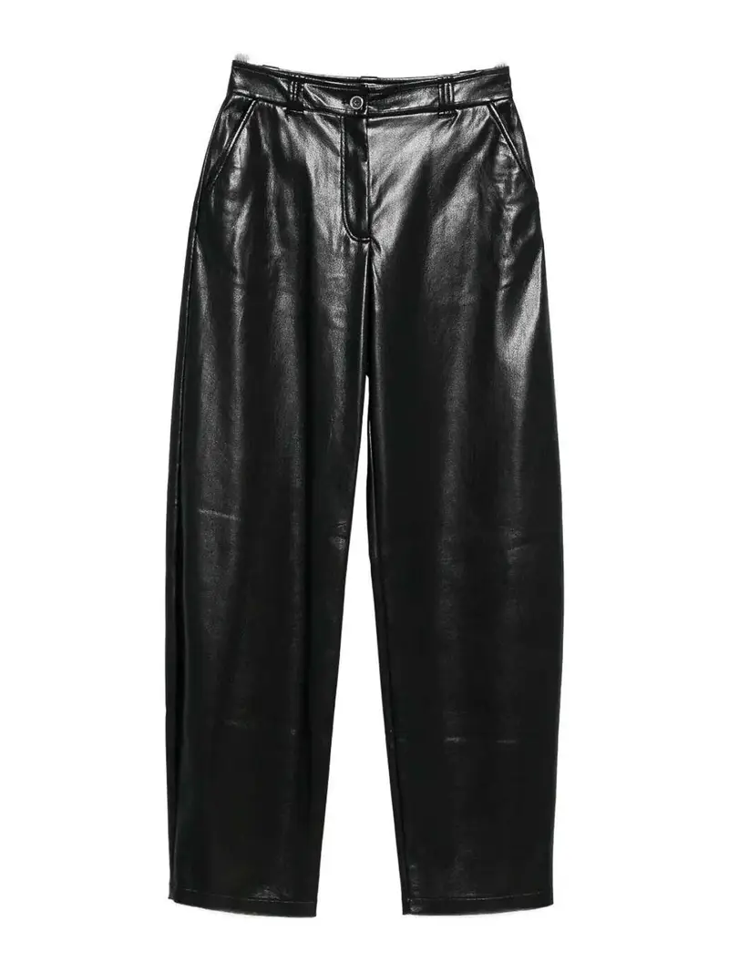 Pantaloni in pelle finto Nero