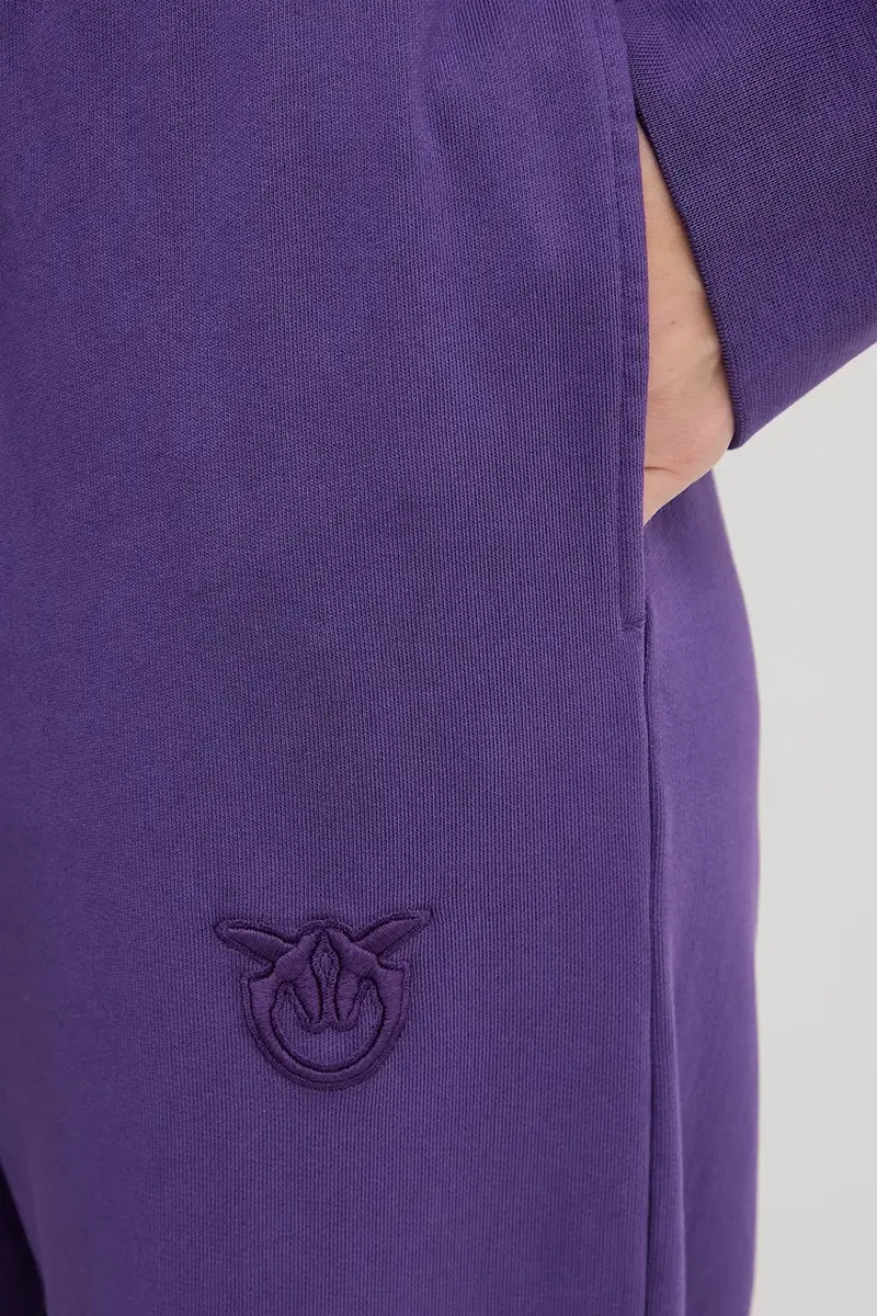 pantaloni tuta di cotone donna colore violetto 105508 A2RB miniatura 4