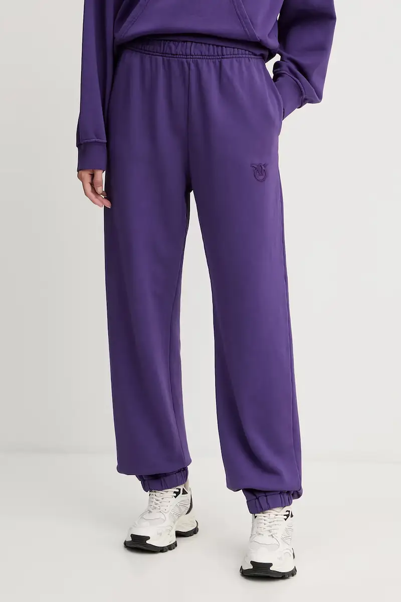 pantaloni tuta di cotone donna colore violetto 105508 A2RB