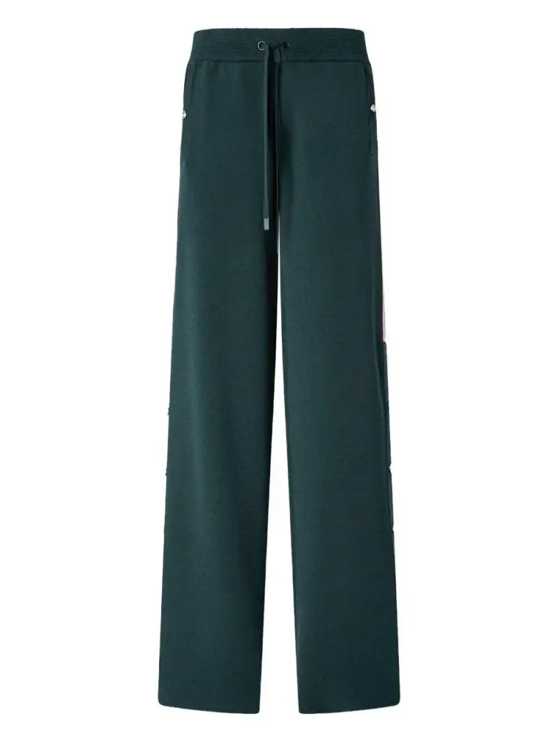 Pantaloni verdi con righe laterali Verde