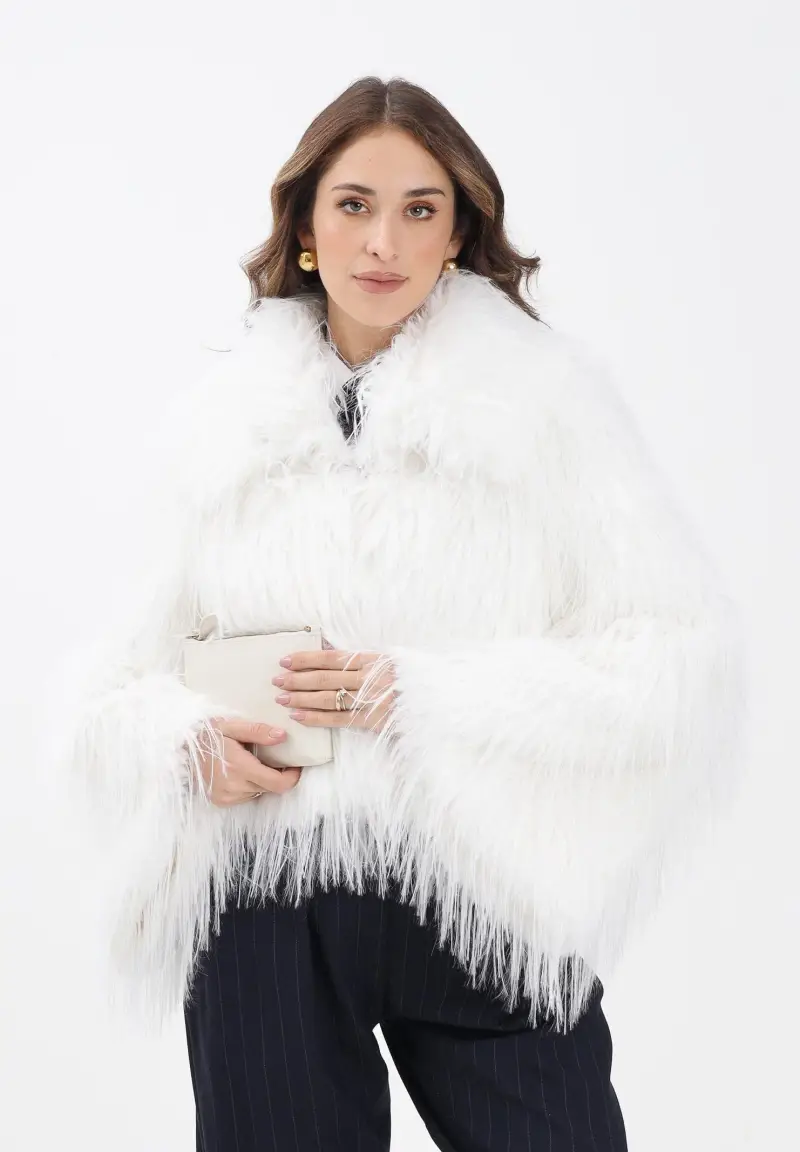 Pelliccia caban bianca da donna miniatura 2