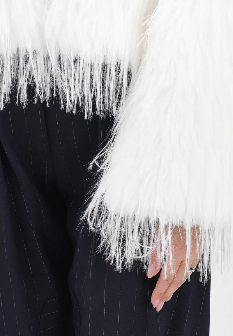 Pelliccia caban bianca da donna miniatura 3