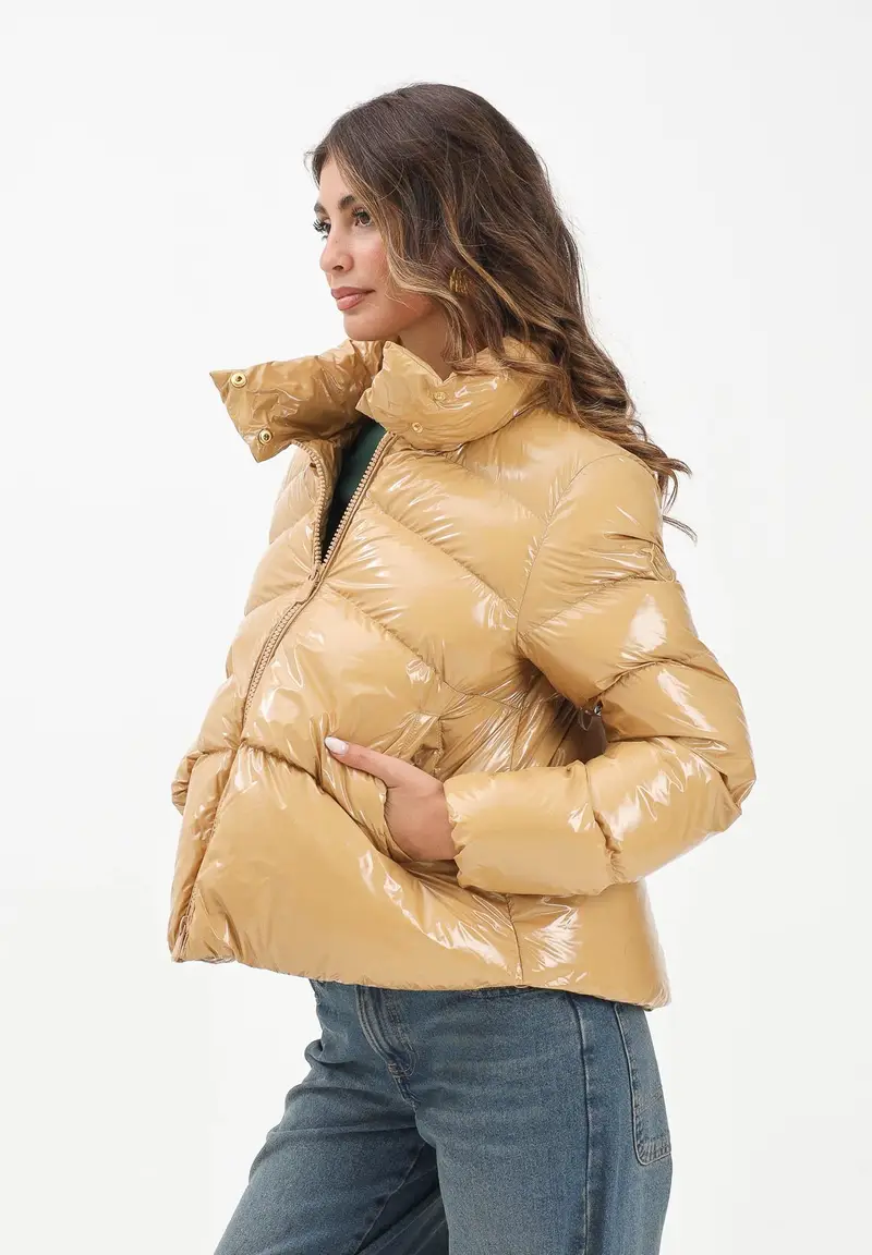 Piumino beige da donna miniatura 2