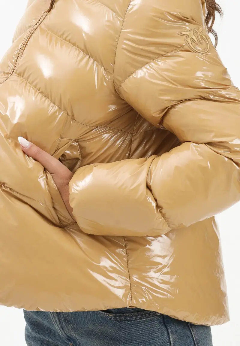 Piumino beige da donna miniatura 3