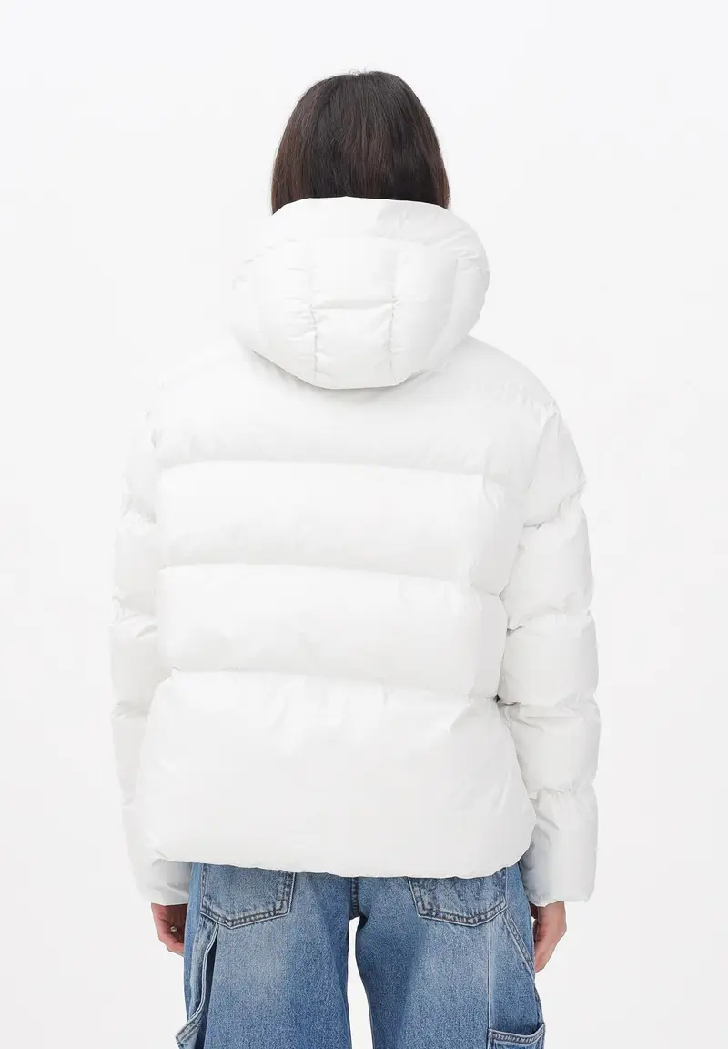 PINKO Piumino bianco da donna con logo miniatura 3