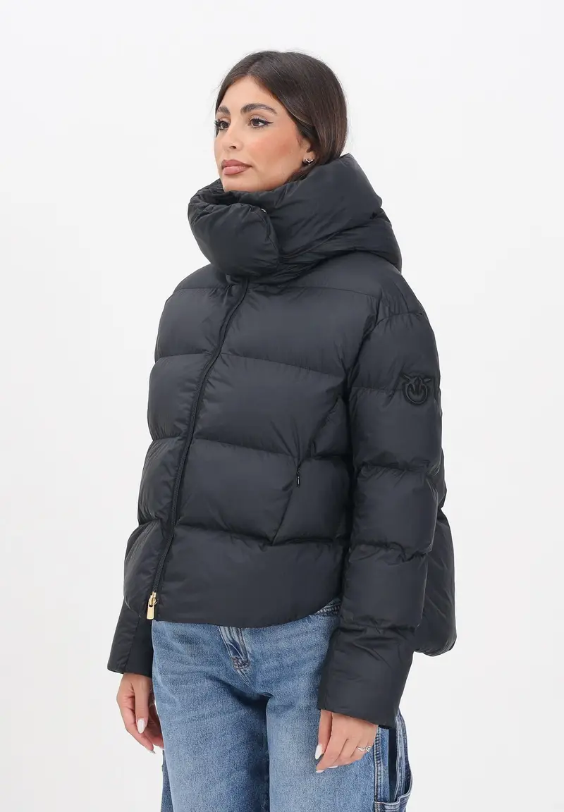 PINKO Piumino nero da donna con logo