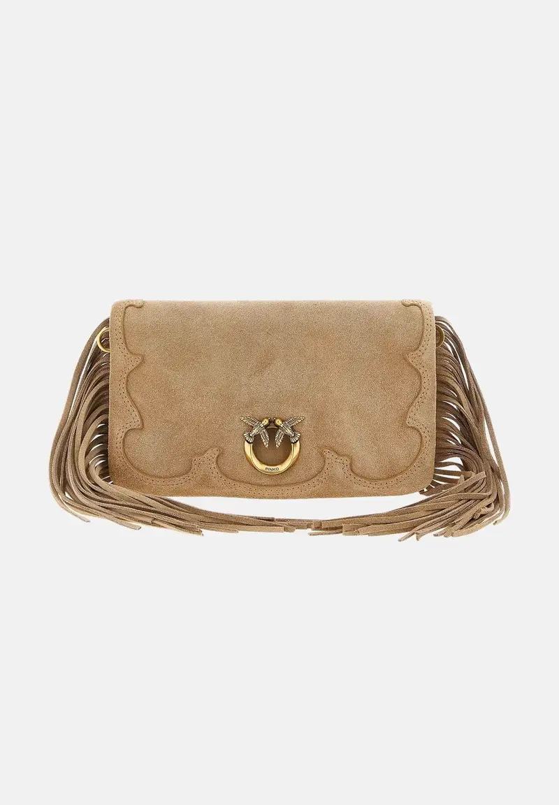 Pochette Love Bag Click Soft Horizontal Mini beige da donna