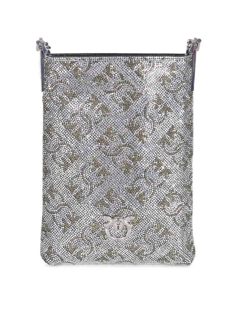 Porta cellulare realizzato in misto pelle Argento