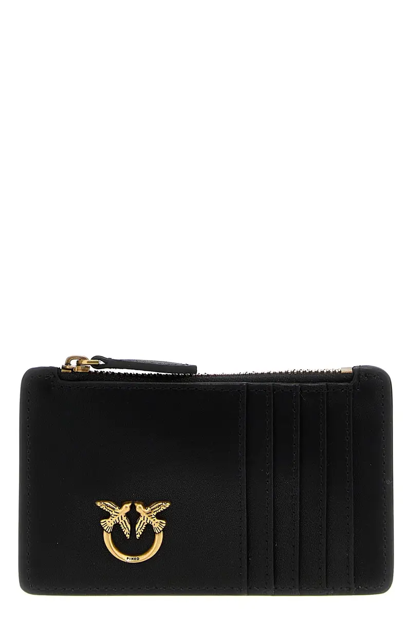 Pinko Portacarte Airone Nero in pelle