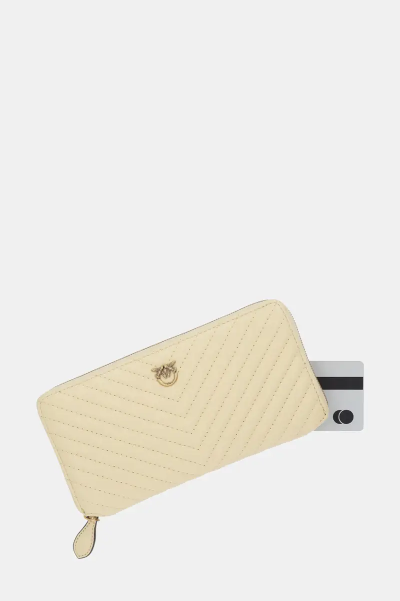 portafoglio in pelle donna colore arancione Beige miniatura 4