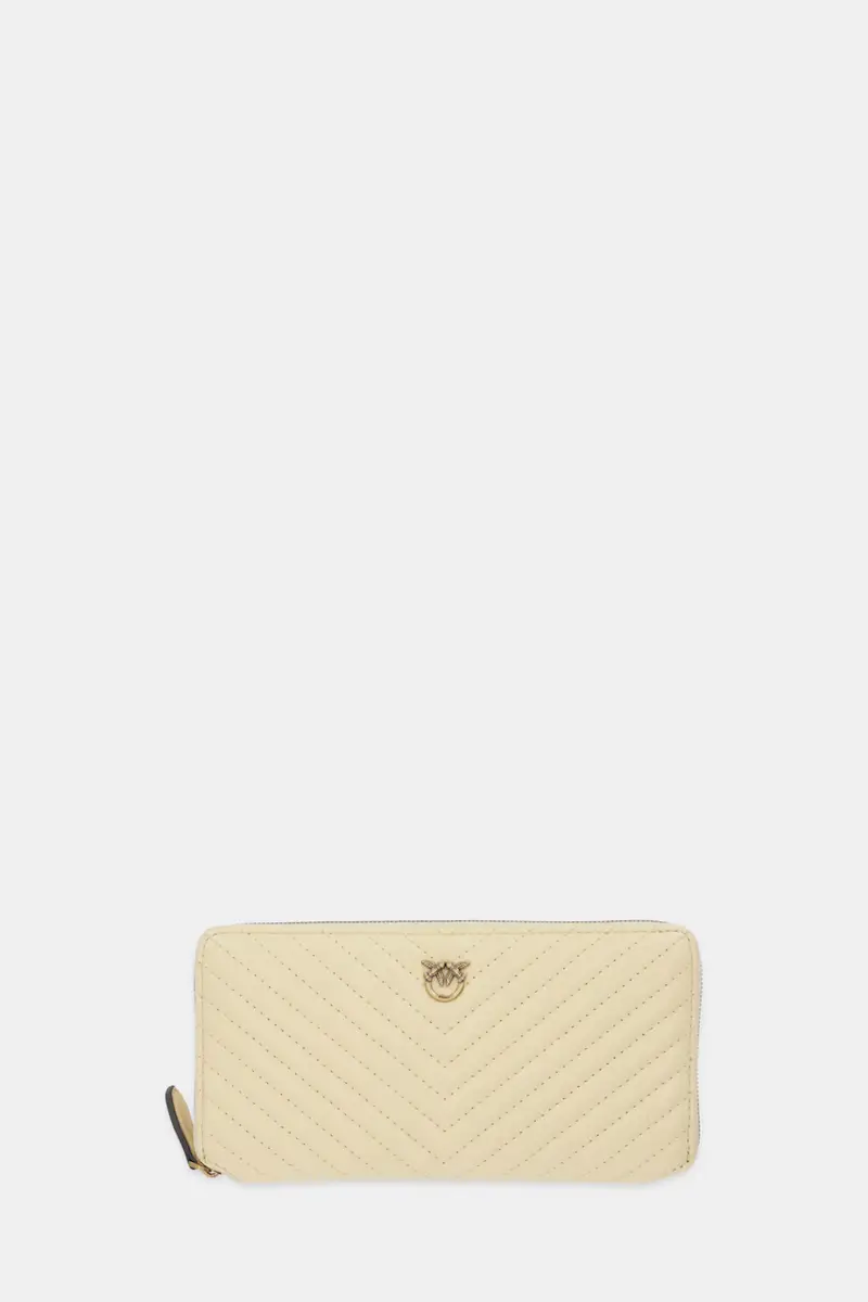 portafoglio in pelle donna colore arancione Beige