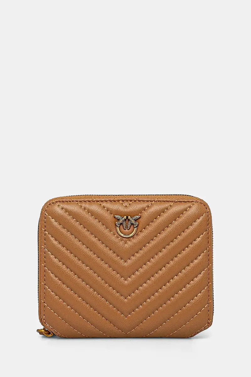 portafoglio in pelle donna colore arancione Marrone