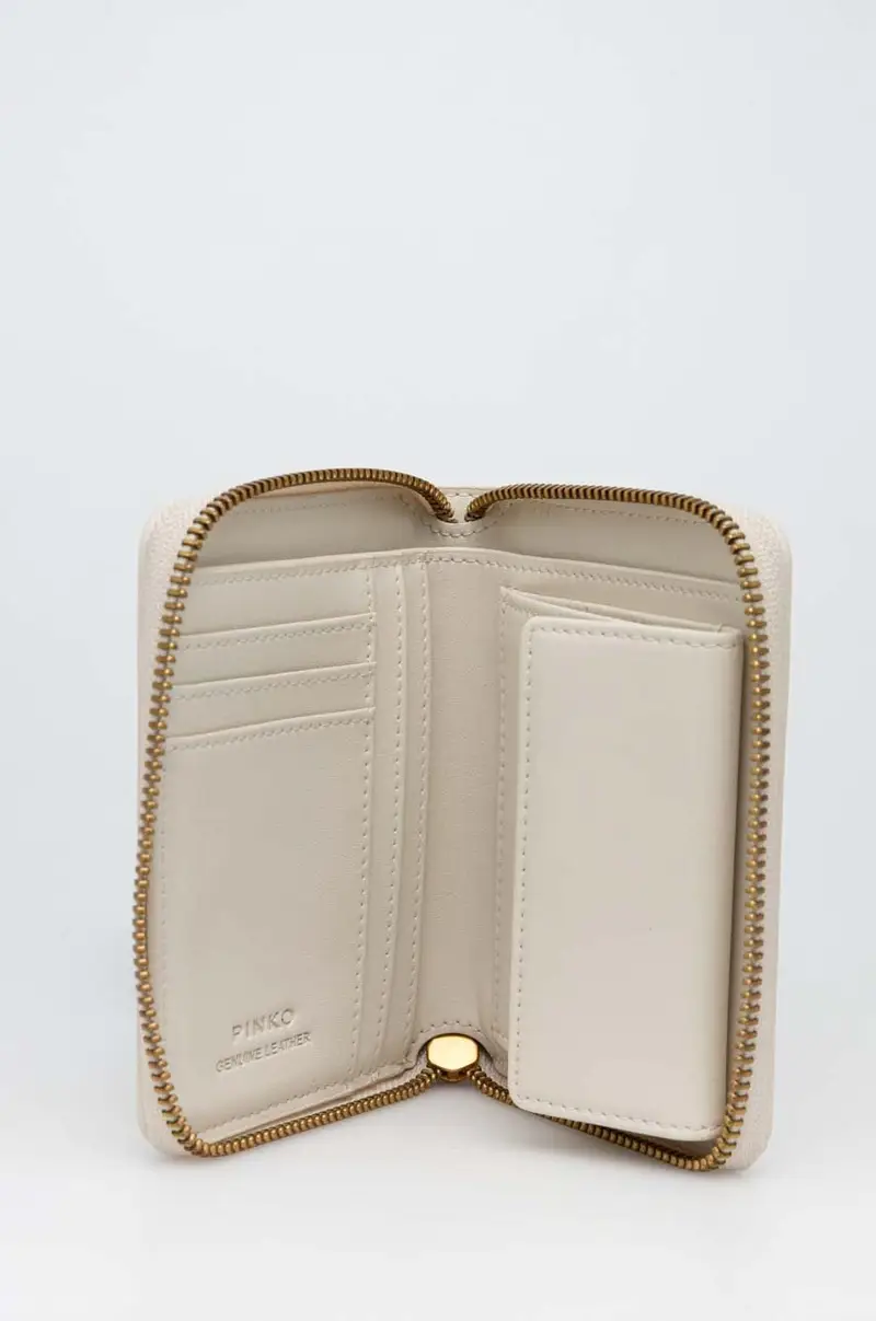 portafoglio in pelle donna colore beige miniatura 4