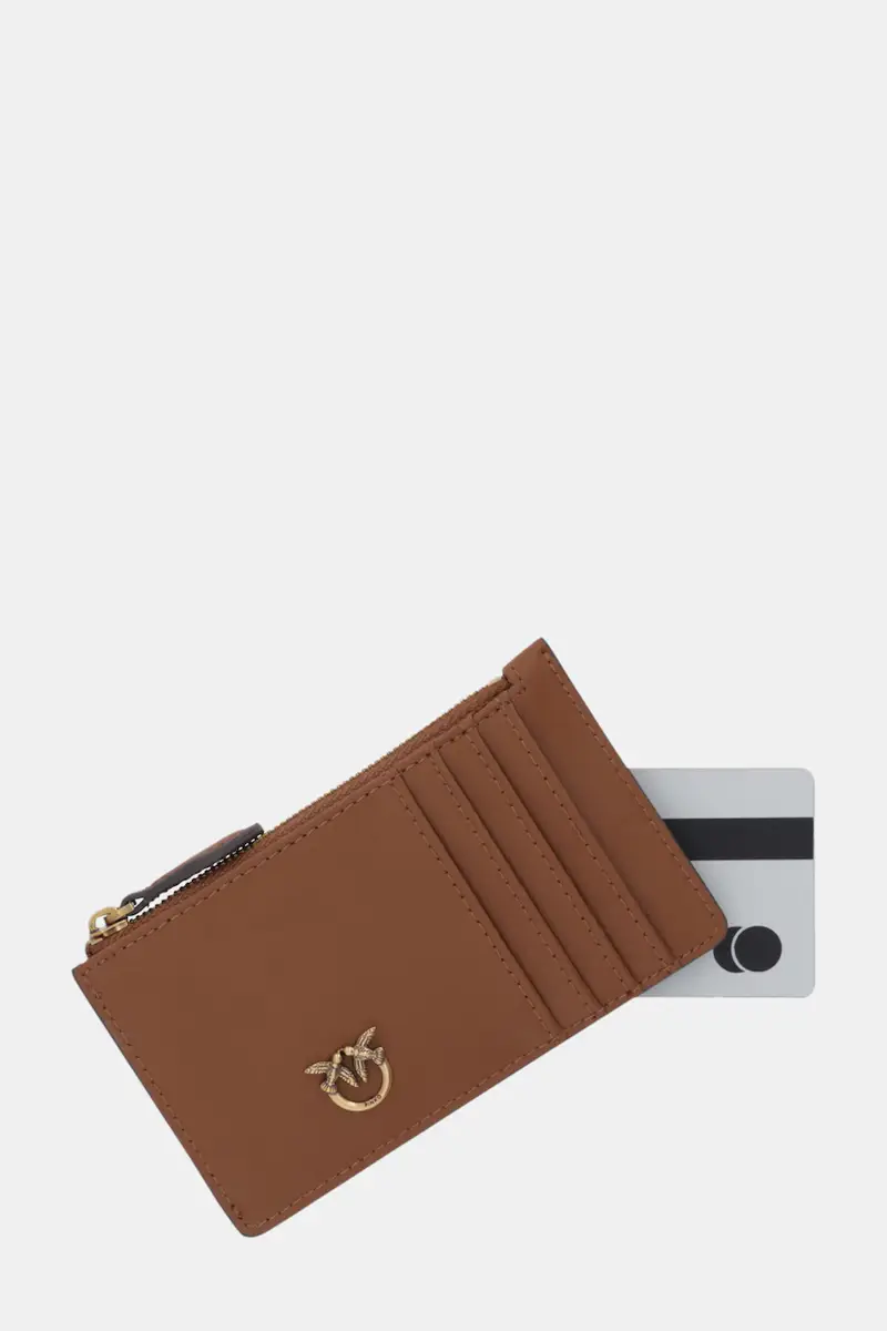 portafoglio in pelle donna colore grigio 100251 A0GK Marrone miniatura 3