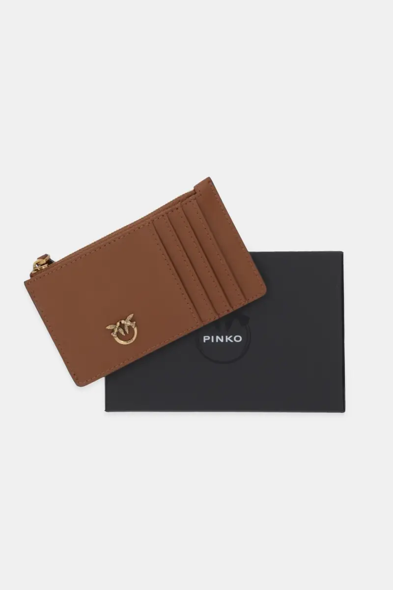 portafoglio in pelle donna colore grigio 100251 A0GK Marrone miniatura 4