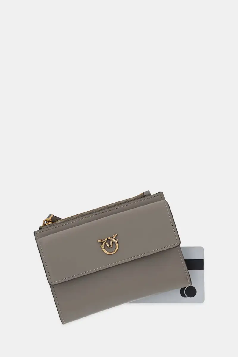 portafoglio in pelle donna colore grigio 103612 A0F1 miniatura 3