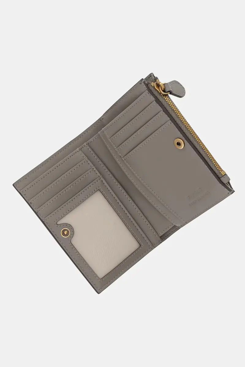 portafoglio in pelle donna colore grigio 103612 A0F1 miniatura 4