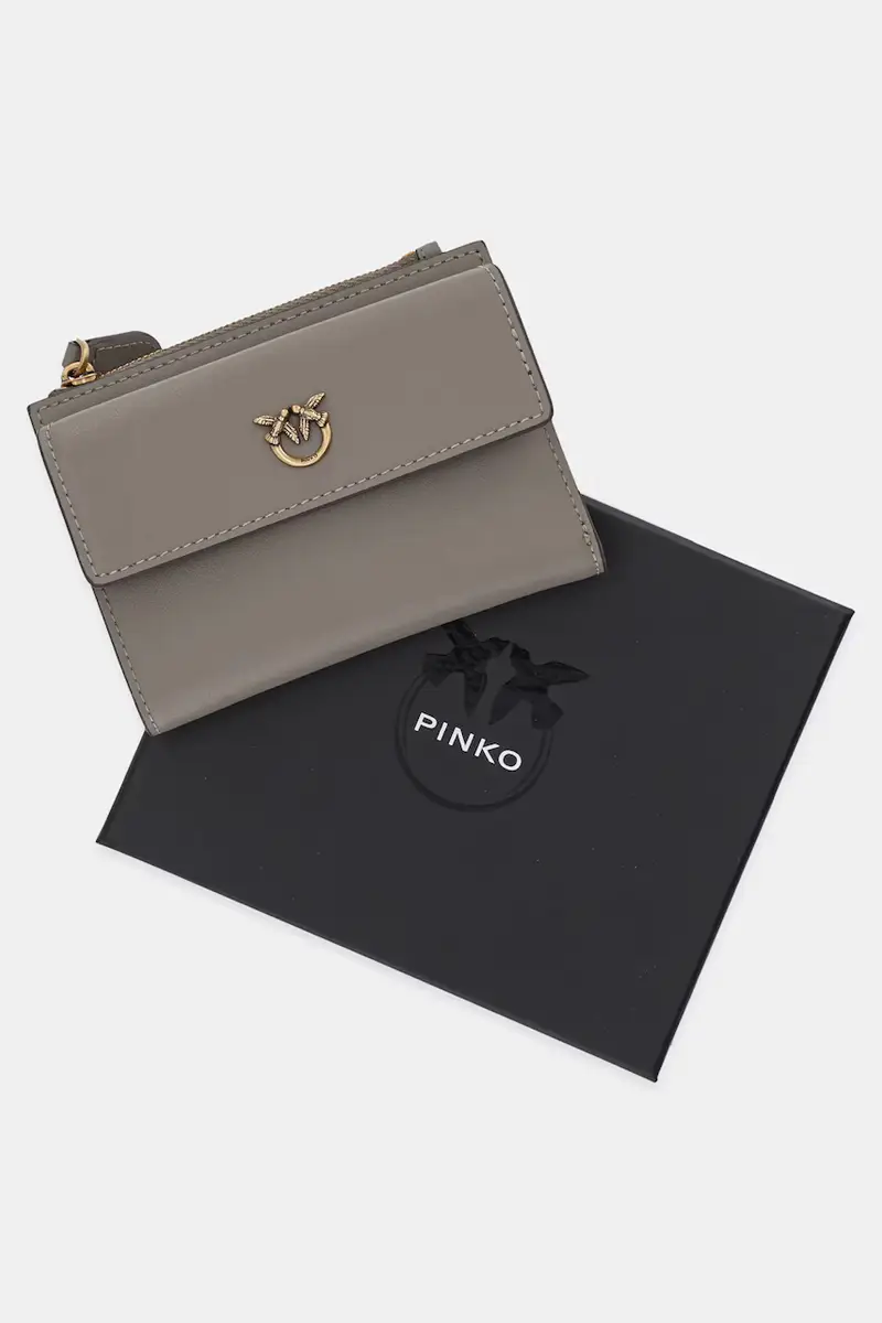 portafoglio in pelle donna colore grigio 103612 A0F1 miniatura 5