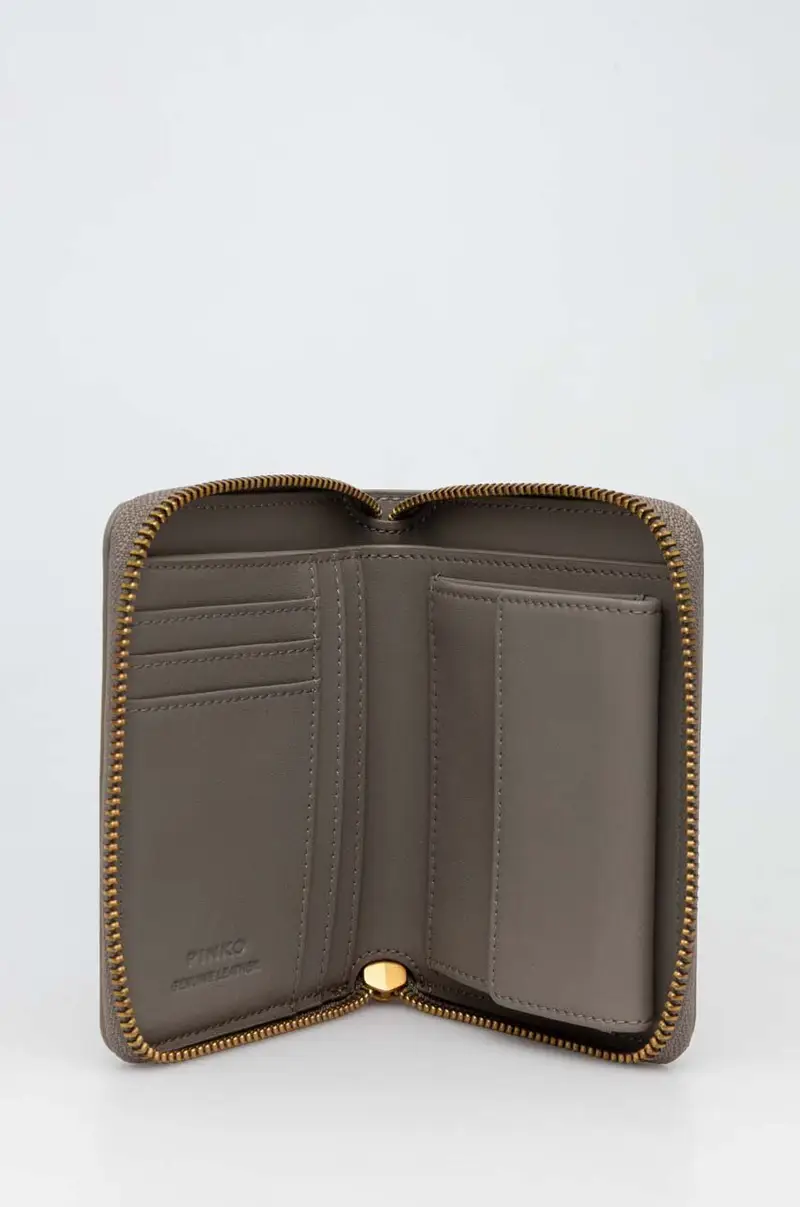portafoglio in pelle donna colore grigio miniatura 3
