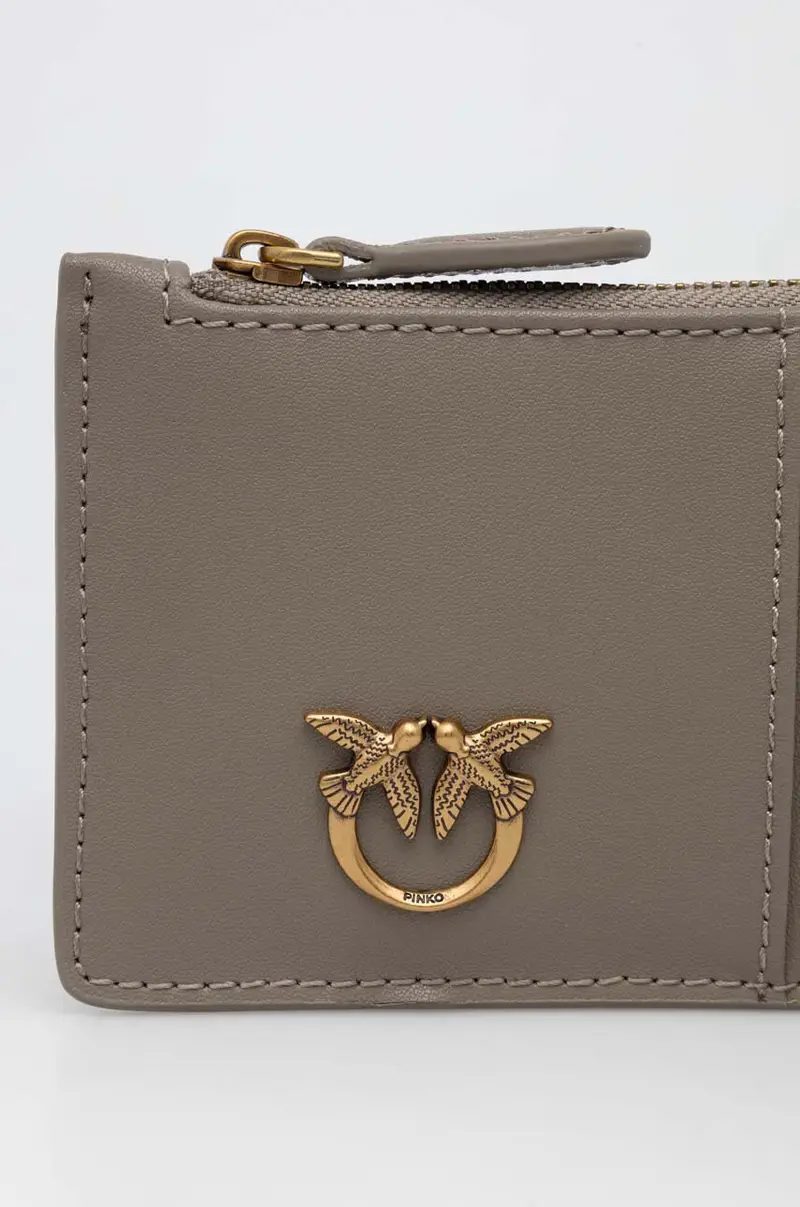 portafoglio in pelle donna colore grigio miniatura 3