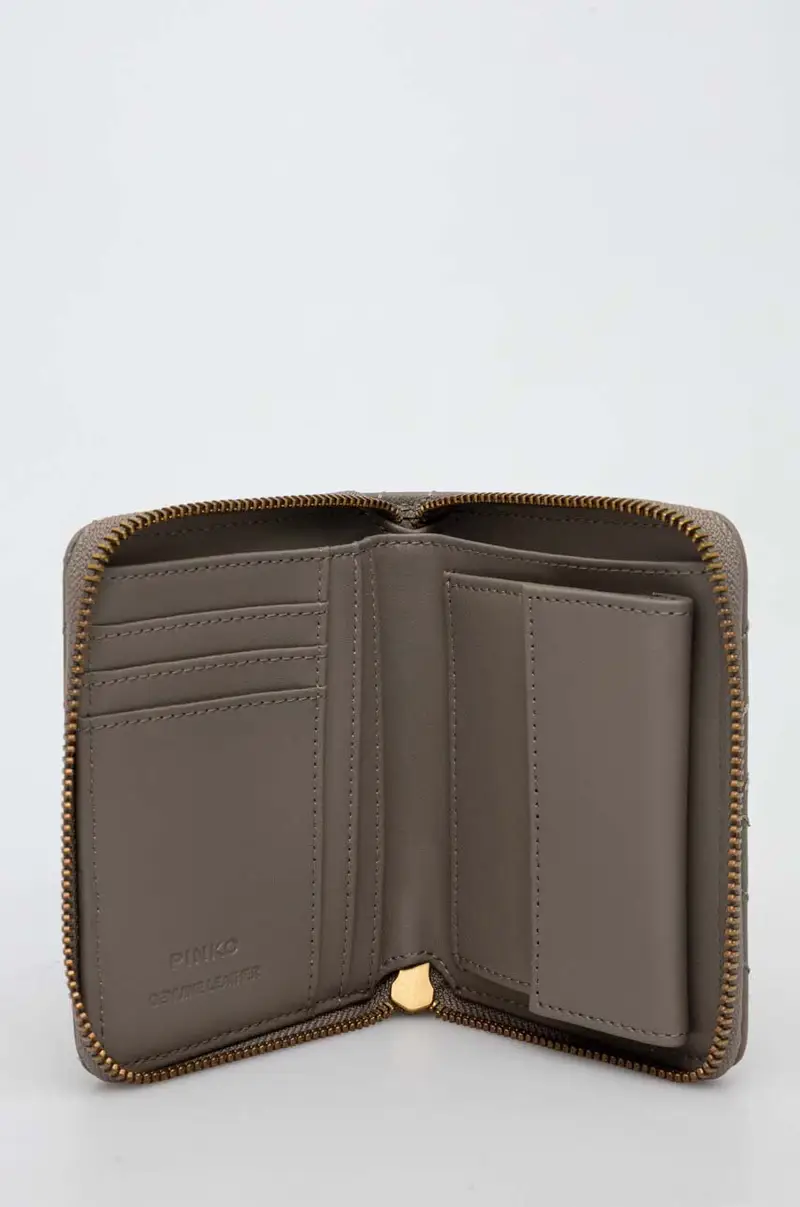 portafoglio in pelle donna colore grigio miniatura 4