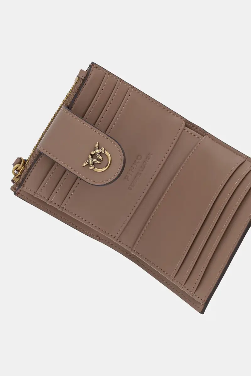 portafoglio in pelle donna colore nero 103610 A0F1 Marrone miniatura 4