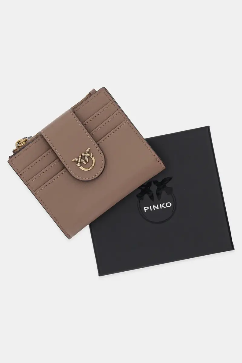 portafoglio in pelle donna colore nero 103610 A0F1 Marrone miniatura 5