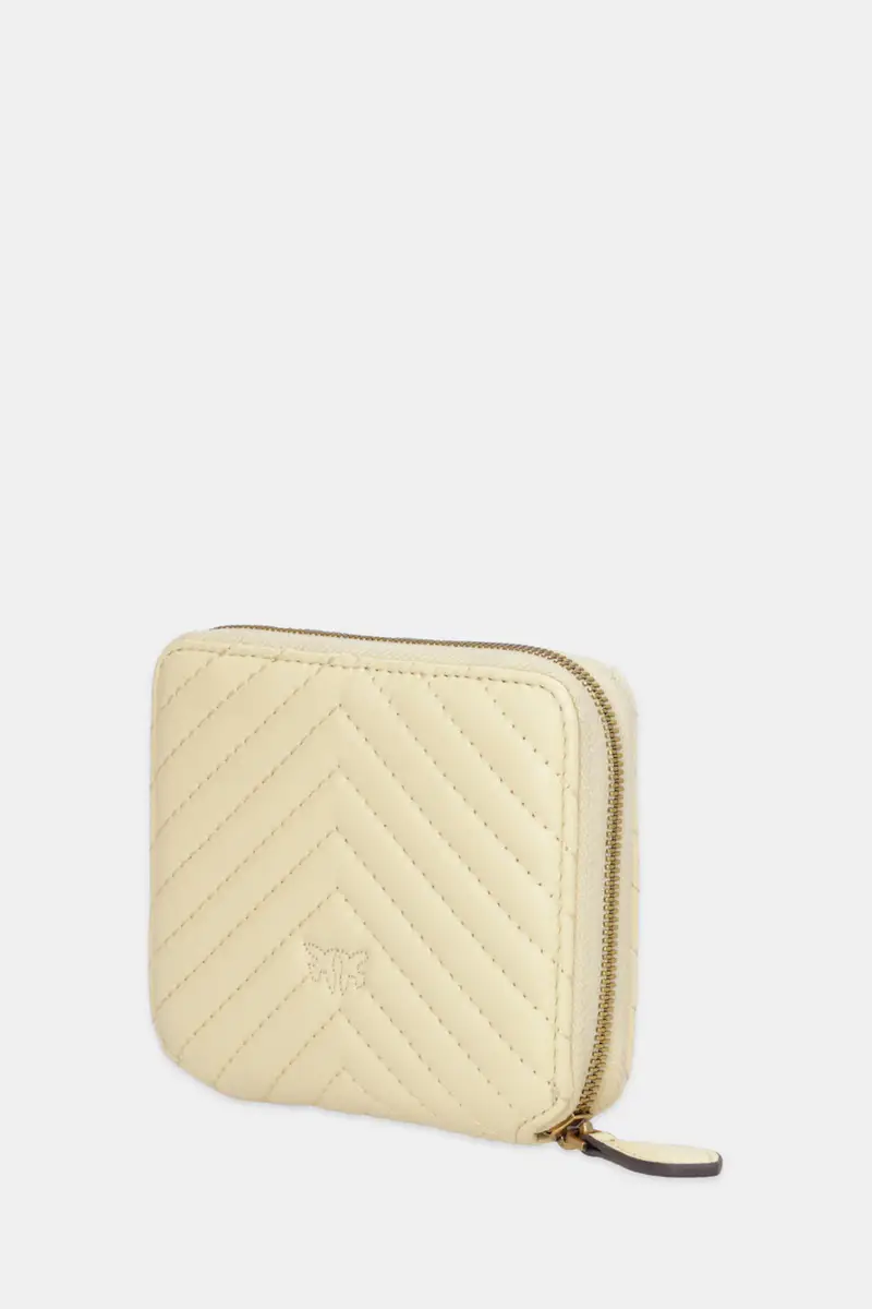 portafoglio in pelle donna colore verde Beige miniatura 2