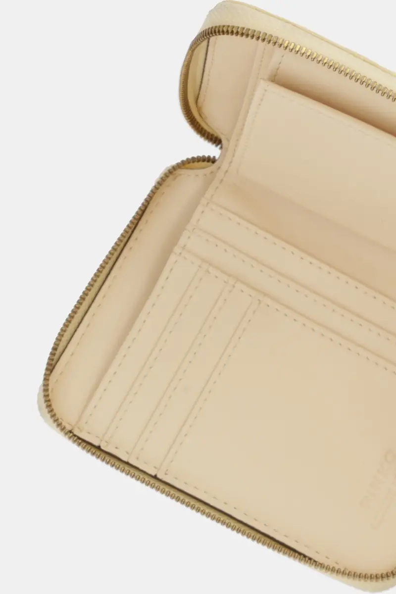 portafoglio in pelle donna colore verde Beige miniatura 4