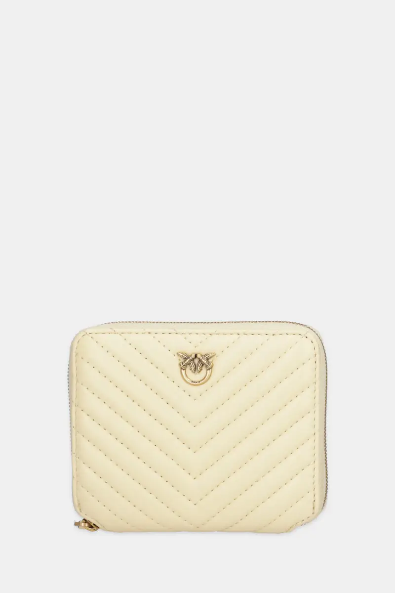 portafoglio in pelle donna colore verde Beige