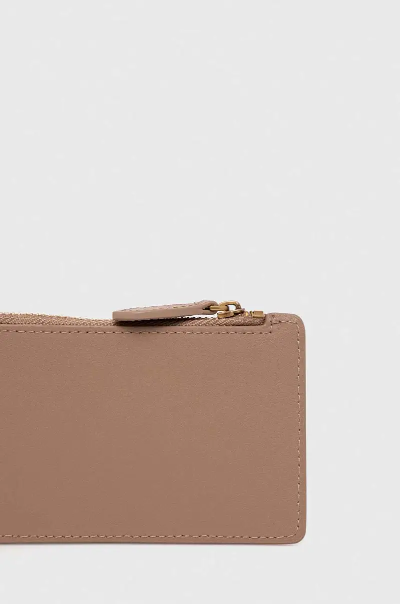 portafoglio in pelle donna Marrone miniatura 3