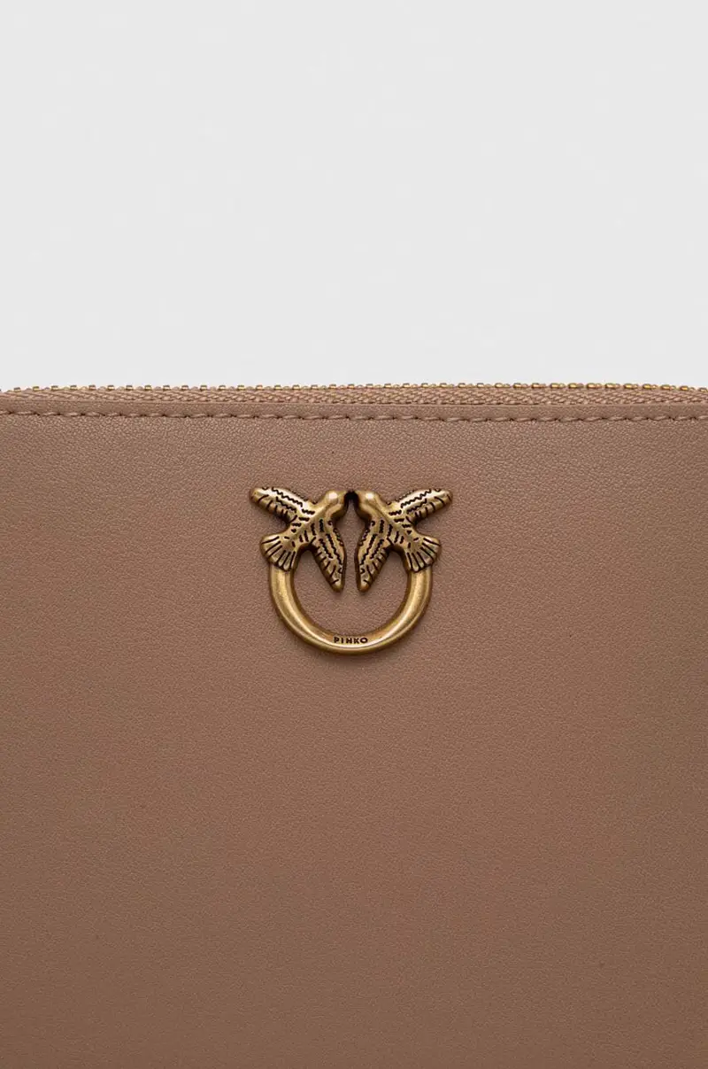 portafoglio in pelle donna Marrone miniatura 3