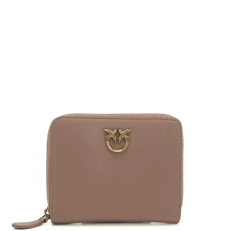 portafoglio quadrato love one classic in pelle biscotto