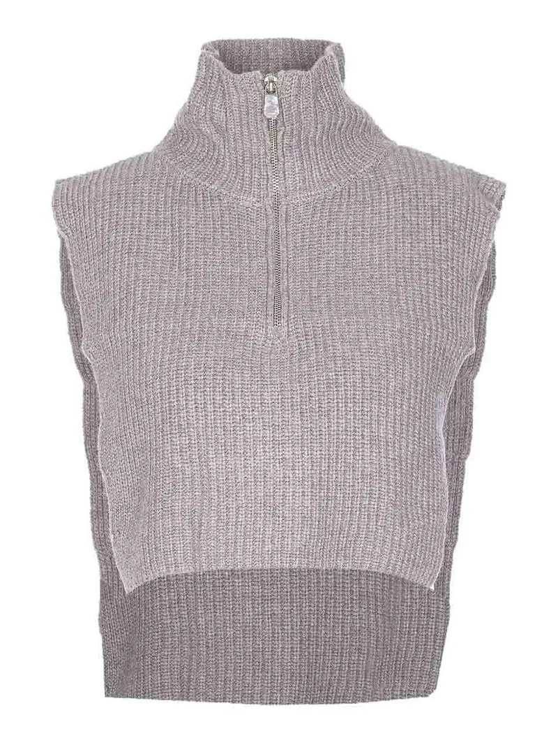 Scaldacollo Cipro In Maglia Con Zip Grigio