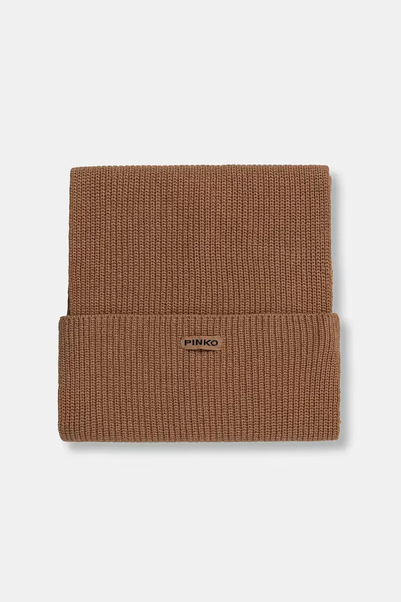 scialle con lana colore marrone 105996 A2Z4 miniatura 2