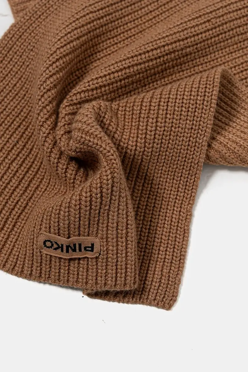 scialle con lana colore marrone 105996 A2Z4 miniatura 3