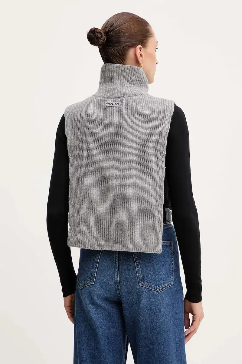 sciarpa con lana colore grigio 105994 A2Z4 miniatura 2