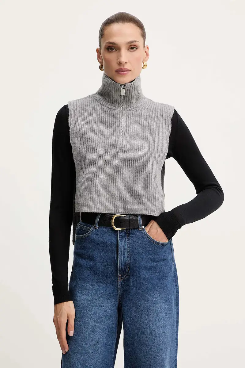 sciarpa con lana colore grigio 105994 A2Z4