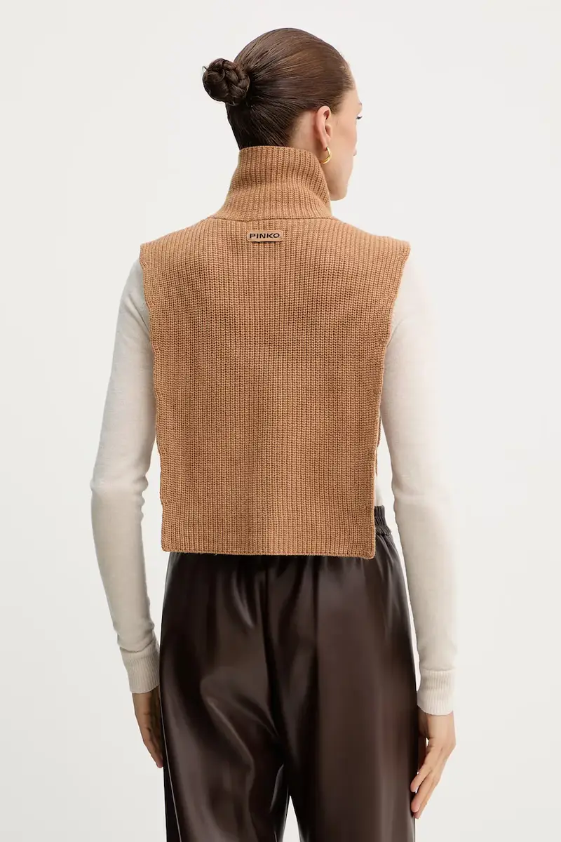 sciarpa con lana colore marrone 105994 A2Z4 miniatura 3