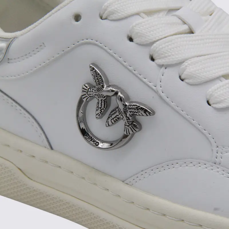 Sneaker calf leather Donna Pinko SS0077P108-ZI6 Bianco Argento WHITE