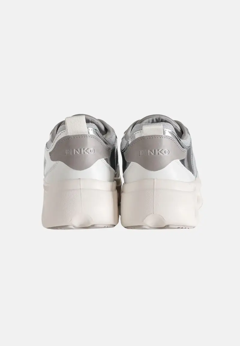 Sneakers argento da donna con logo miniatura 2