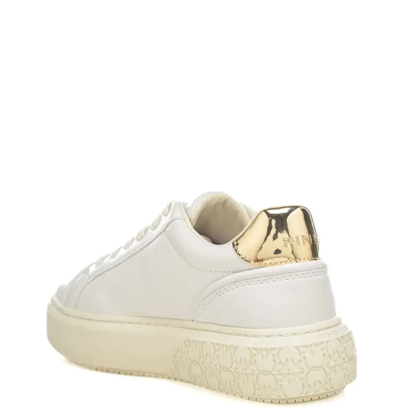 sneakers da donna in vera pelle con retro laminato bianche miniatura 3