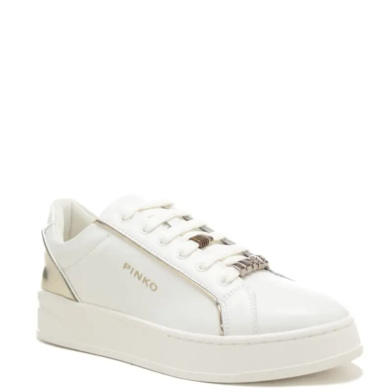 sneakers da donna iris 01 con inserti laminati e charms bianco platino miniatura 2