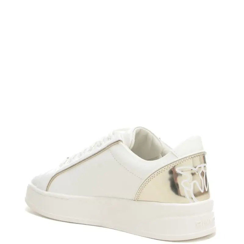 sneakers da donna iris 01 con inserti laminati e charms bianco platino miniatura 3