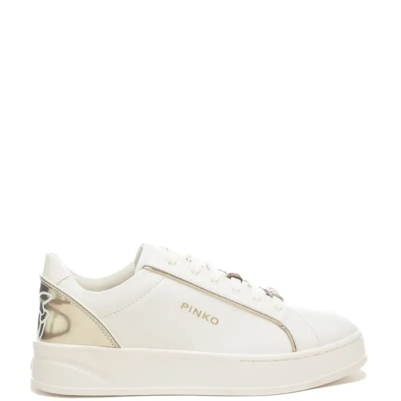 sneakers da donna iris 01 con inserti laminati e charms bianco platino